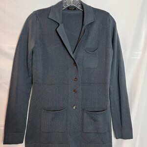Women's Unique Saraceno Long slv blazer style cardigan, merino wool, Size S